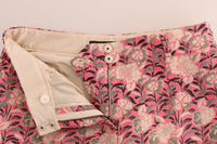 Dolce & Gabbana Pink Floral Brocade Capri Women's Pants
