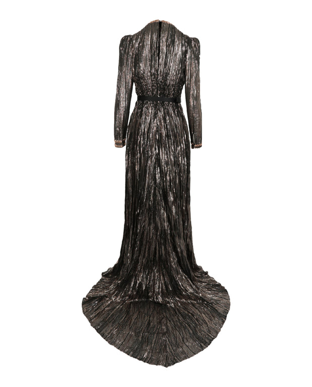 Bottega Veneta Womens Long Sleeve Lurex Gown