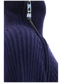 Ganni Women Wool Zip-Neck Sweater