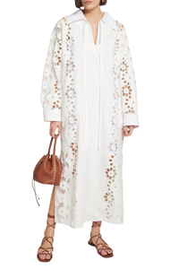 Valentino Garavani Valentino Women's White Embroidered Cotton Midi Dress Bianco 2B3Va2U07Sv_0Bo