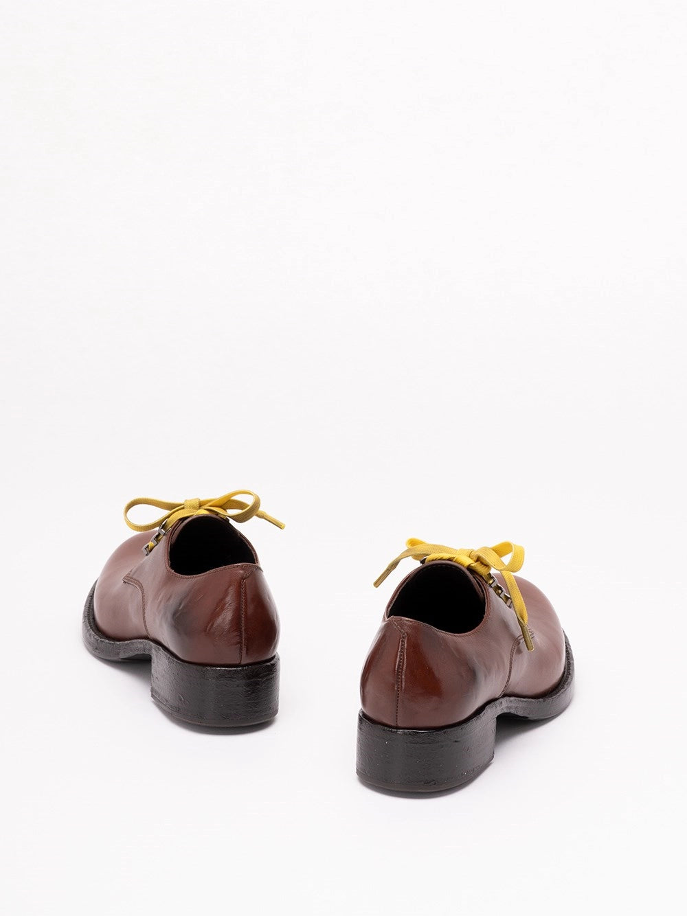 Prada Women Antiqued Leather Lace-Up Shoes