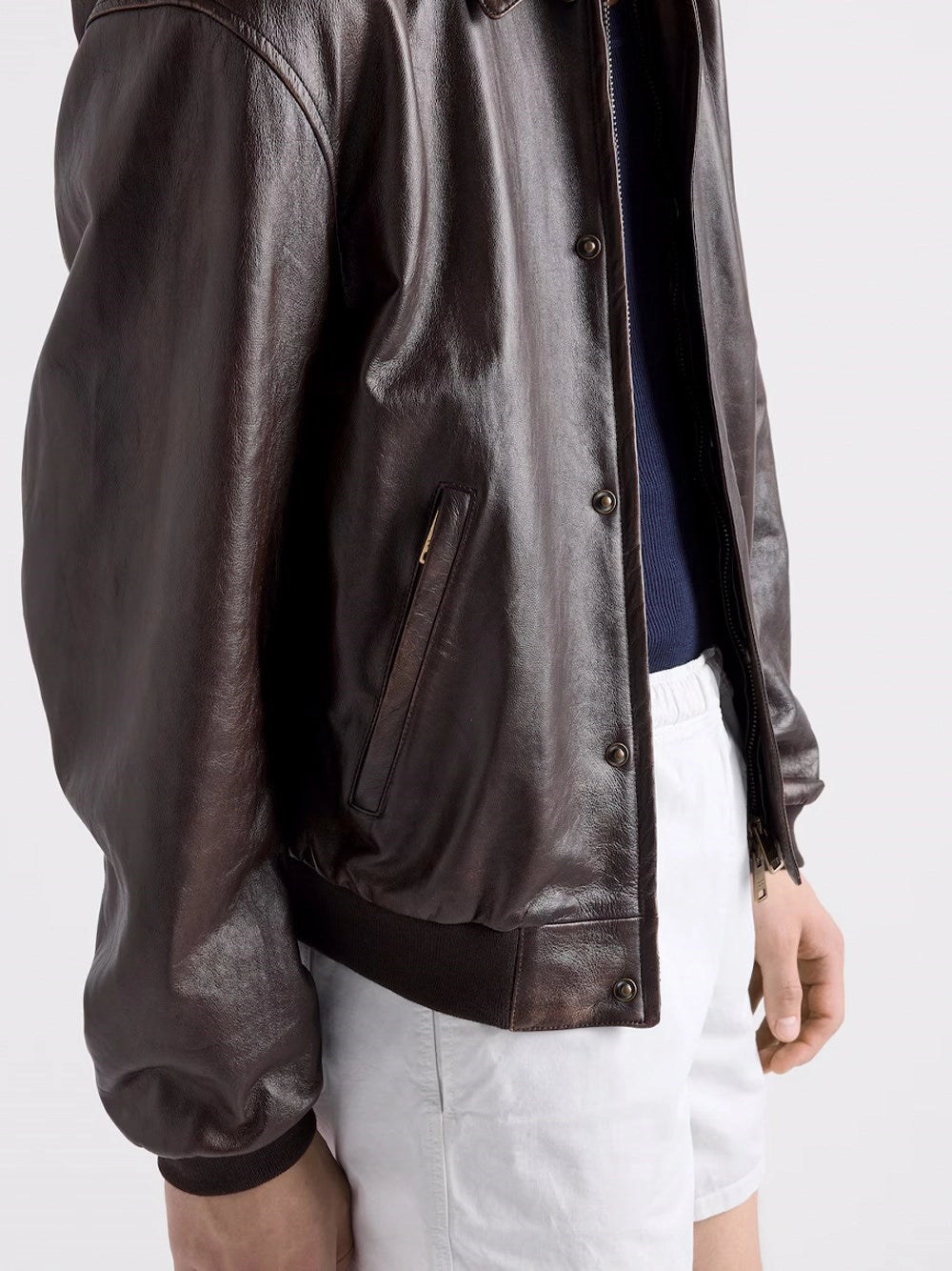 Prada Men Nappa Leather Bomber Jacket