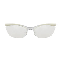 Fendi Fendi Sunglasses Cat Eye Semi Rim, Matte Green Frame and Silver Mirror Lens FE40176U94C