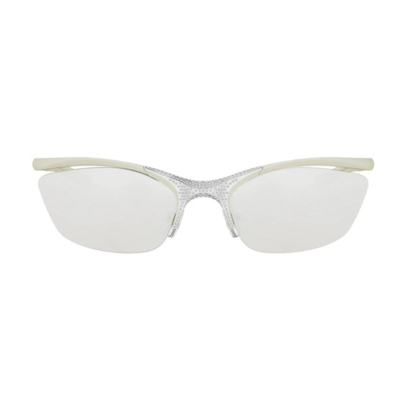 Fendi Fendi Sunglasses Cat Eye Semi Rim, Matte Green Frame and Silver Mirror Lens FE40176U94C