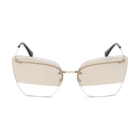 Tom Ford Tom Ford Sunglasses Butterfly Rimless, Shiny Rose Gold Frame and Brown Mirror Lens FT068228G