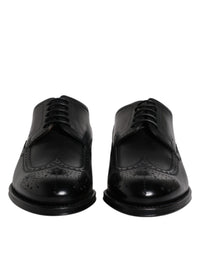 Dolce & Gabbana Dolce & Gabbana Black Leather Derby Wingtip Formal Men's Shoes