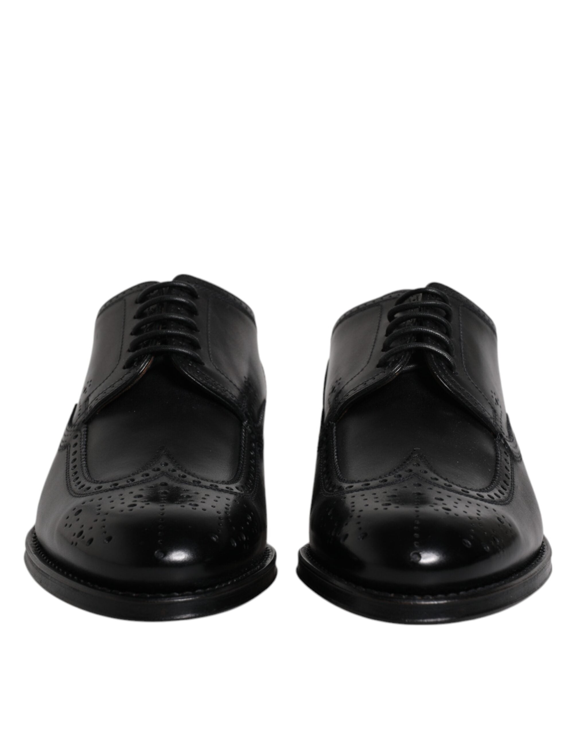Dolce & Gabbana Dolce & Gabbana Black Leather Derby Wingtip Formal Men's Shoes