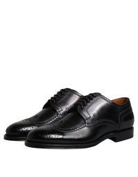 Dolce & Gabbana Dolce & Gabbana Black Leather Derby Wingtip Formal Men's Shoes