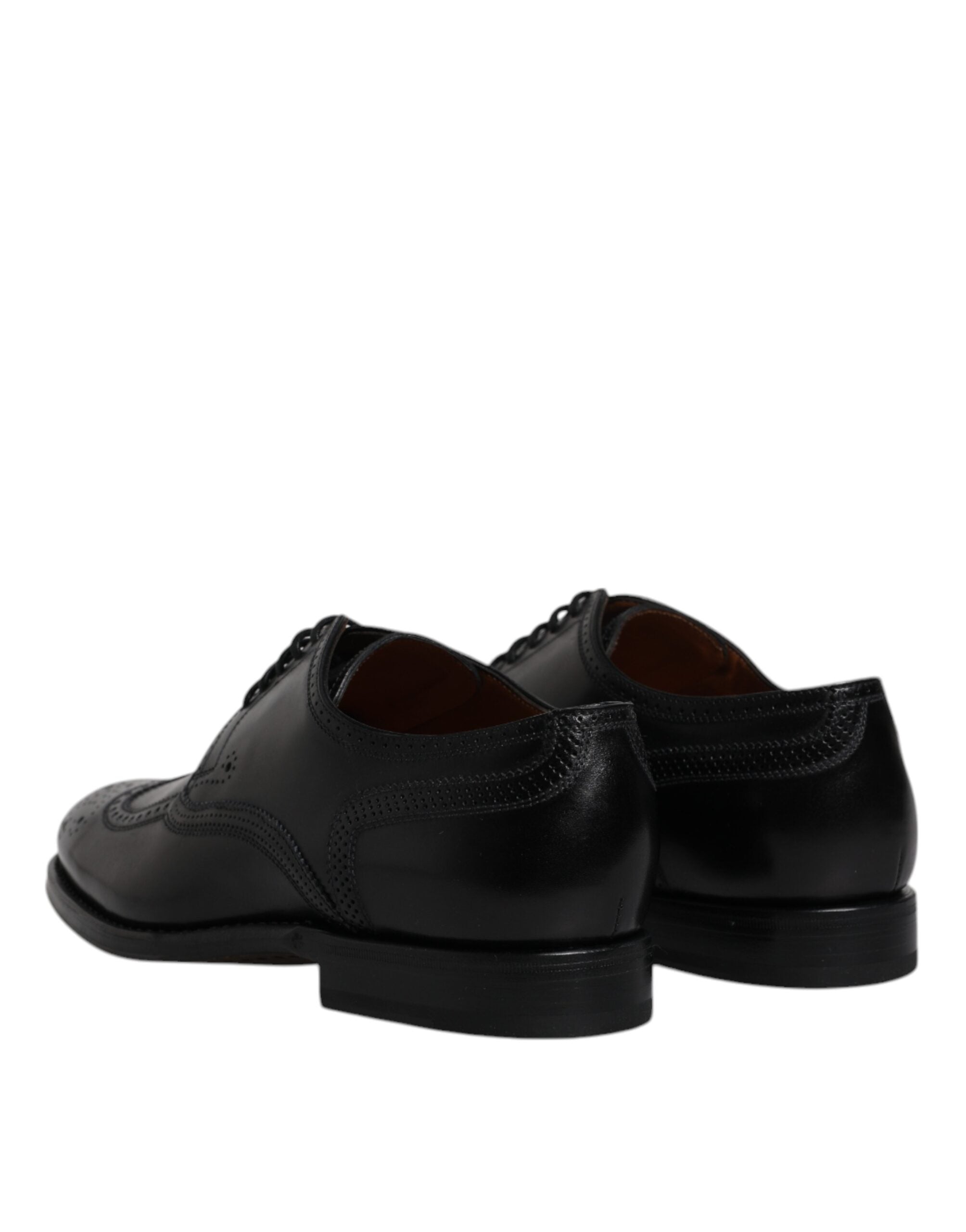 Dolce & Gabbana Dolce & Gabbana Black Leather Derby Wingtip Formal Men's Shoes