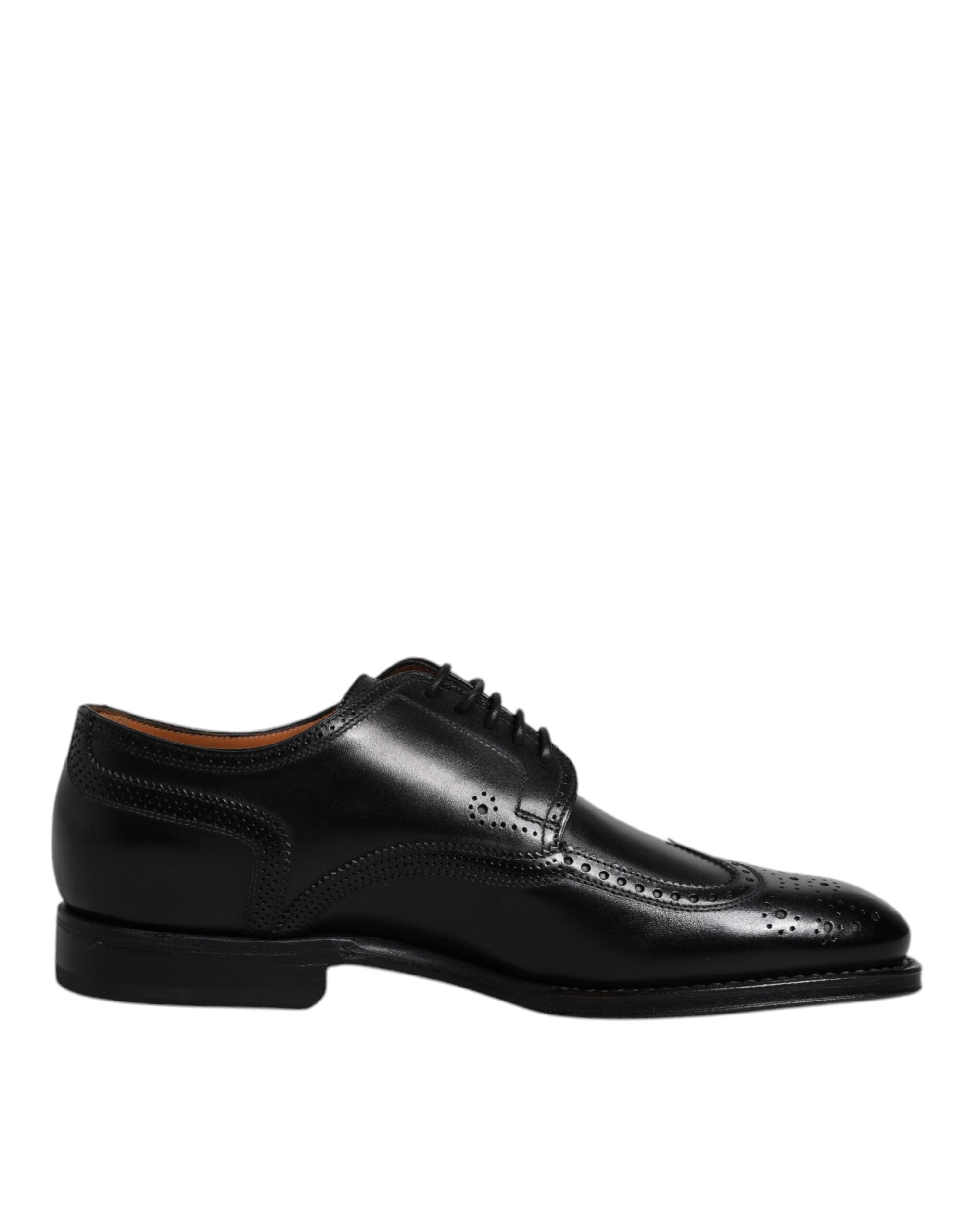 Dolce & Gabbana Dolce & Gabbana Black Leather Derby Wingtip Formal Men's Shoes