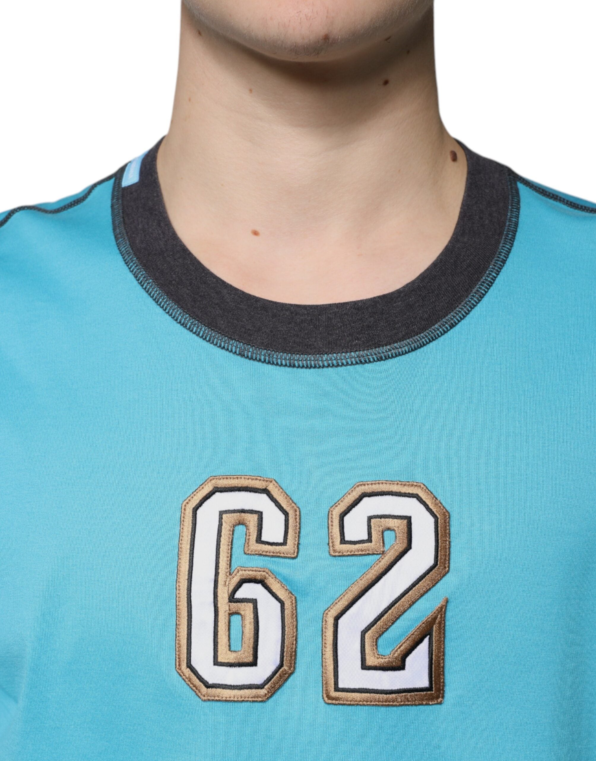 Dolce & Gabbana Blue Logo Crew Neck Short Sleeves Men's T-shirt