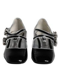 Dolce & Gabbana Black Patent Leather Crystal Mary Jane Pumps Women's Shoes