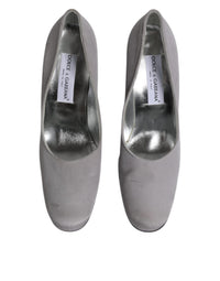 Dolce & Gabbana Gray Suede Leather High Heel Pumps Women's Shoes
