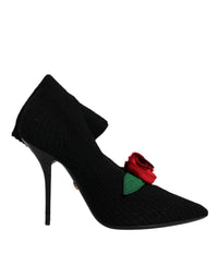 Dolce & Gabbana Black Stiletto Heels Mid Calf Boots Women's Shoes