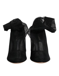 Dolce & Gabbana Black Nylon Mesh Sock Style Boots Women's Shoes