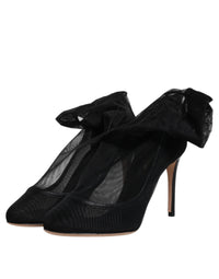 Dolce & Gabbana Black Nylon Mesh Sock Style Boots Women's Shoes