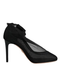 Dolce & Gabbana Black Nylon Mesh Sock Style Boots Women's Shoes