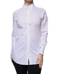 Dolce & Gabbana White Cotton Collared Long Sleeves Shirt Women's Top