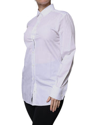 Dolce & Gabbana White Cotton Collared Long Sleeves Shirt Women's Top