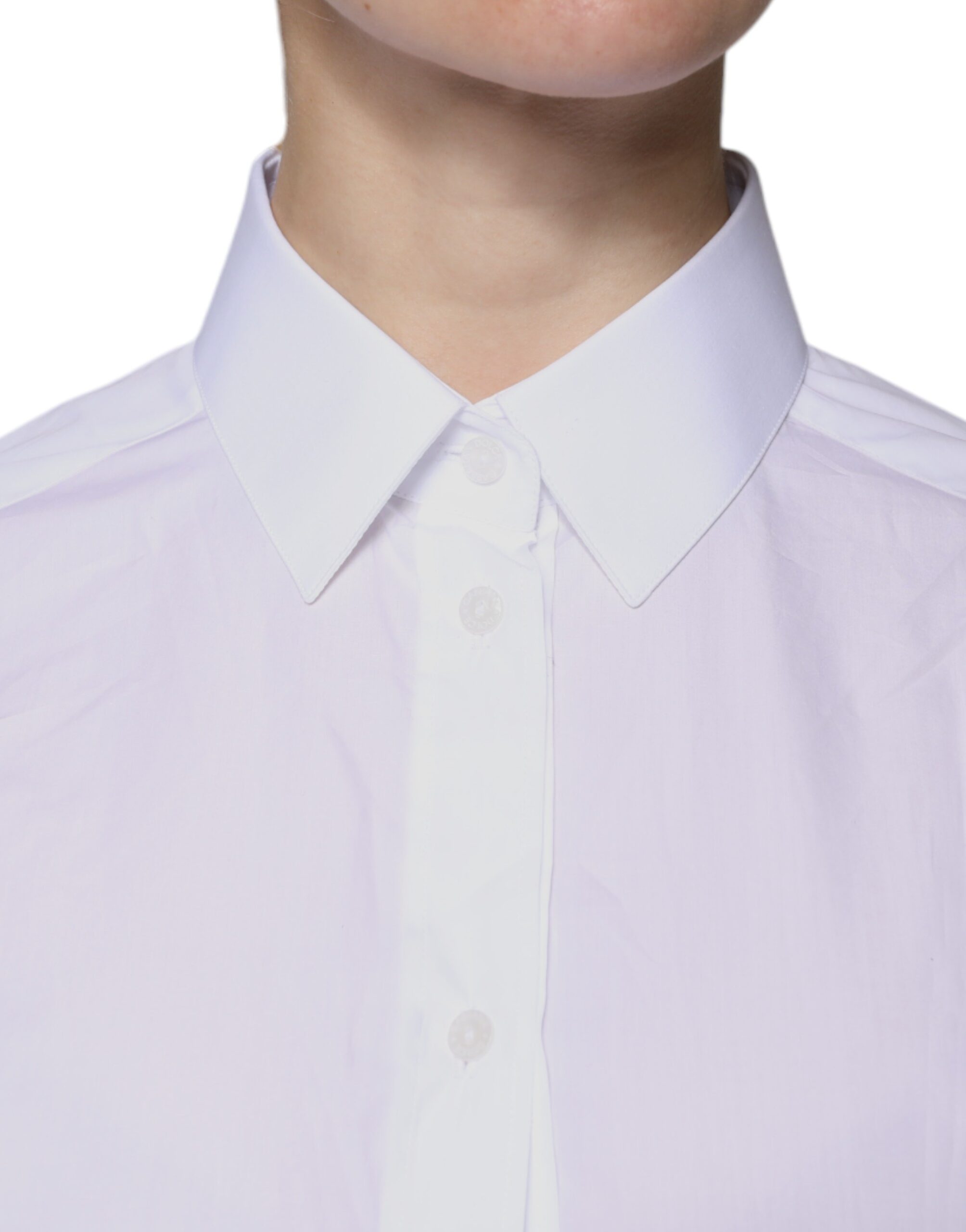 Dolce & Gabbana White Cotton Collared Long Sleeves Shirt Women's Top