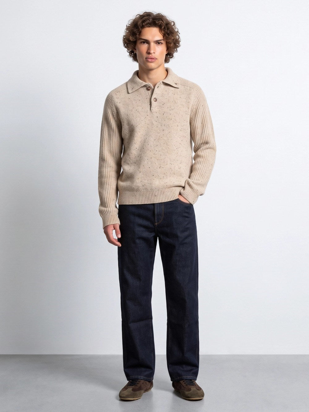 Marant Marant Men "Ken-Gb" Melange Polo Sweater