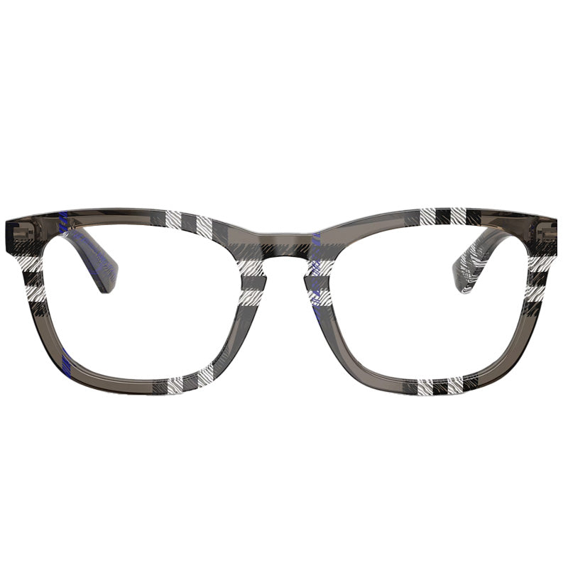 Burberry Eyeglasses Square Full Rim, Check Lichen Frame and Clear Demo Lenses Lens BE24174147
