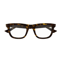 Bottega Veneta Eyeglasses Square Full Rim, Havana Frame and Clear Demo Lenses Lens BV1129O002