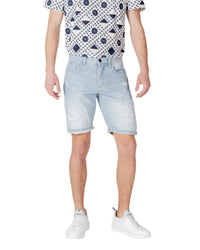 Antony Morato Plain Cotton Shorts with Pockets and Zip Fastening Men Blue Blue