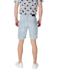 Antony Morato Plain Cotton Shorts with Pockets and Zip Fastening Men Blue