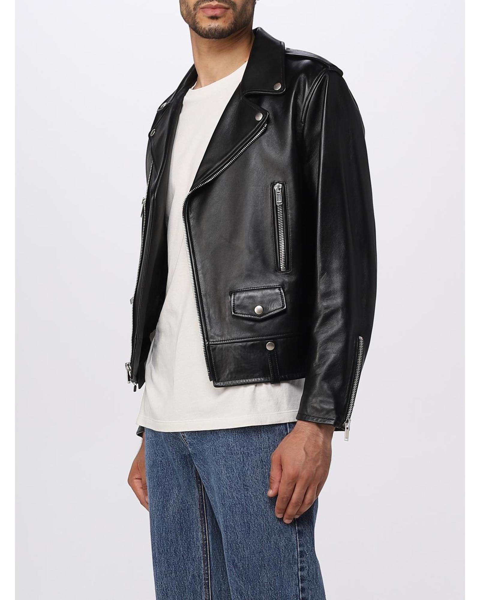 【SAINT LAURENT】 Classic Motorcycle Jacket - Black Saint Laurent Classic Ysl Suede Motorcycle Jacket, $3,984
