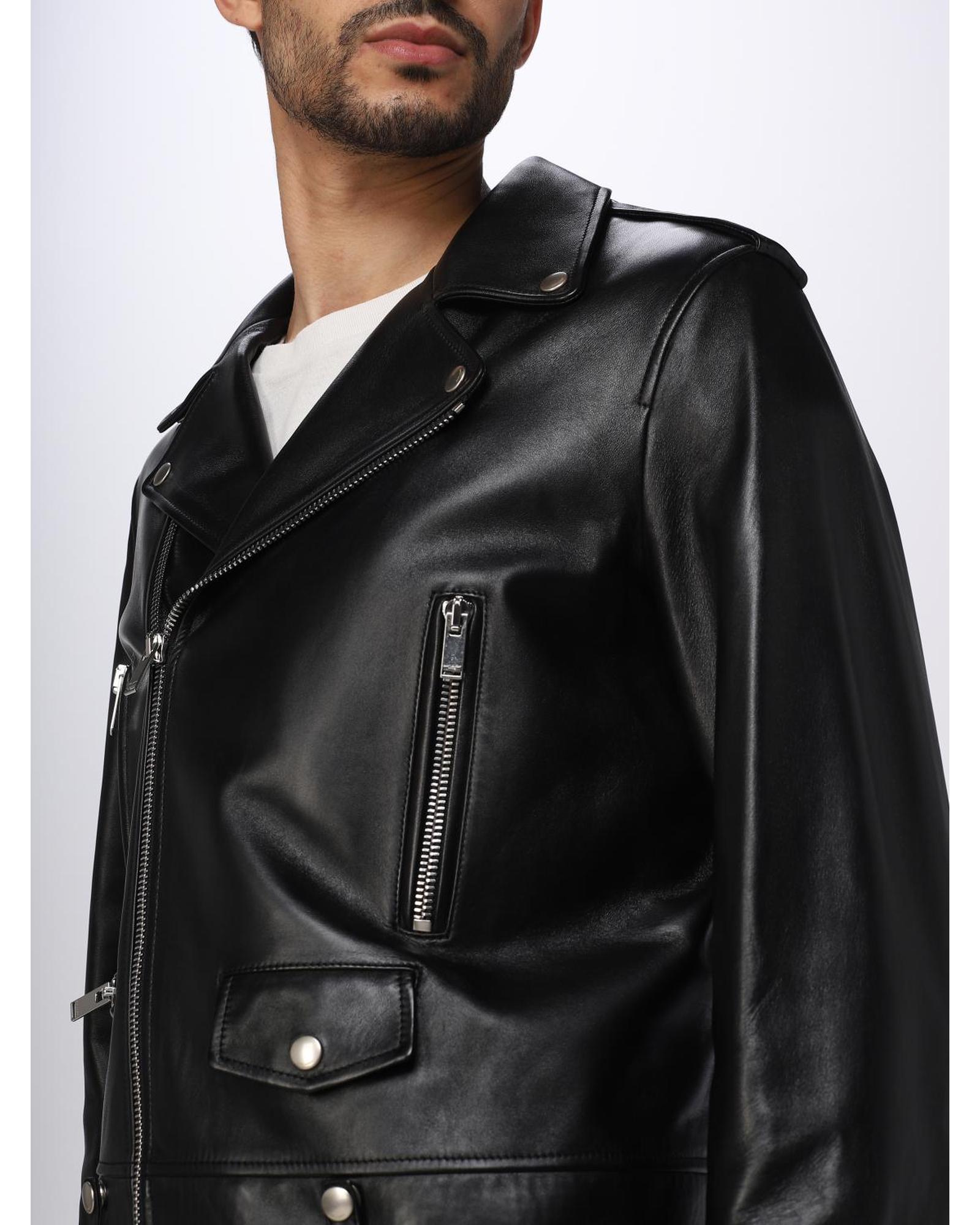 【SAINT LAURENT】 Classic Motorcycle Jacket - Black Saint Laurent Classic Leather Moto Jacket Men Black – Bluefly