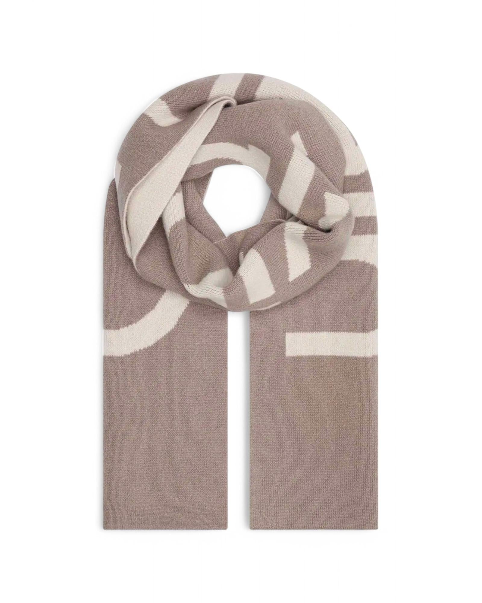 Calvin Klein Printed Wool Cashmere Blend Scarf Women Beige Scarves & Shawls Beige
