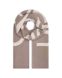 Calvin Klein Printed Wool Cashmere Blend Scarf Women Beige Scarves & Shawls Beige