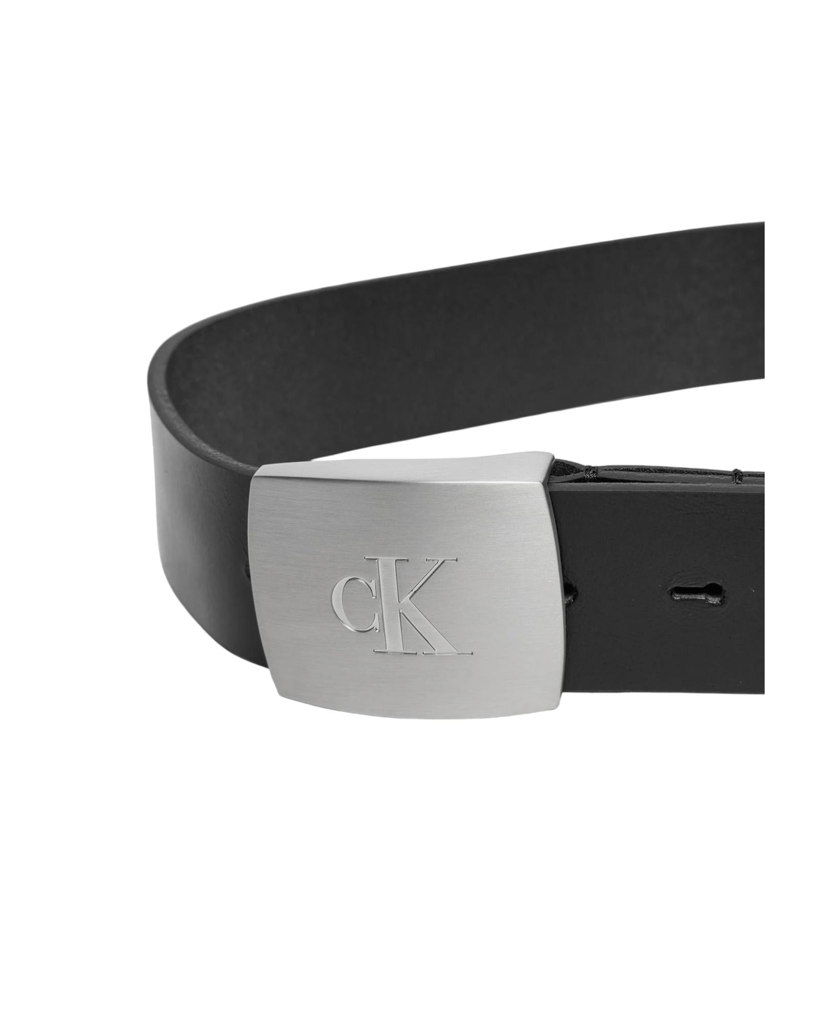 Calvin Klein Jeans Leather Belt with Buckle Fastening Men Black
