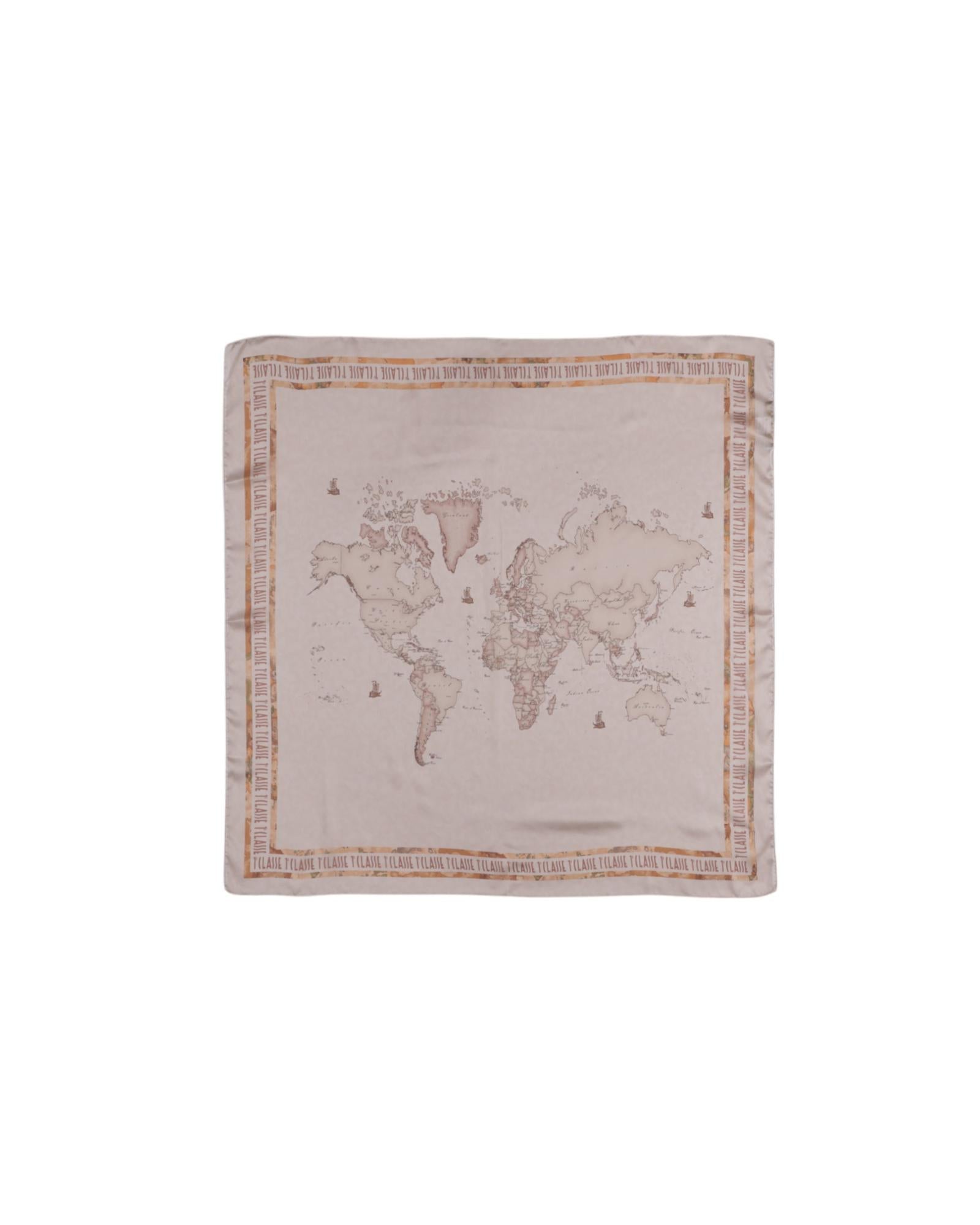 Alviero Martini Prima Classe World Map Silk Scarf Women Pink Scarves & Shawls