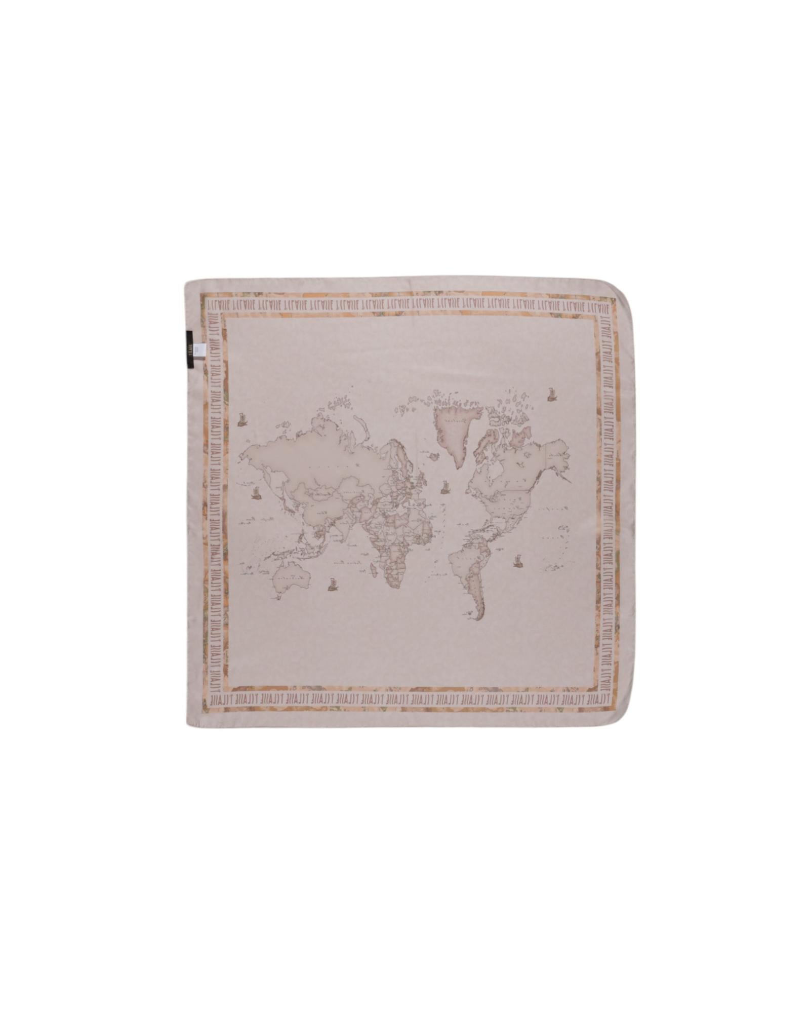 Alviero Martini Prima Classe World Map Silk Scarf Women Pink Scarves & Shawls