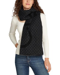 Calvin Klein Plain Pattern Wool Blend Scarf Women Black Scarves & Shawls