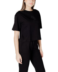 Armani Exchange Relaxed Fit Short Sleeve Top Women Black Shirts