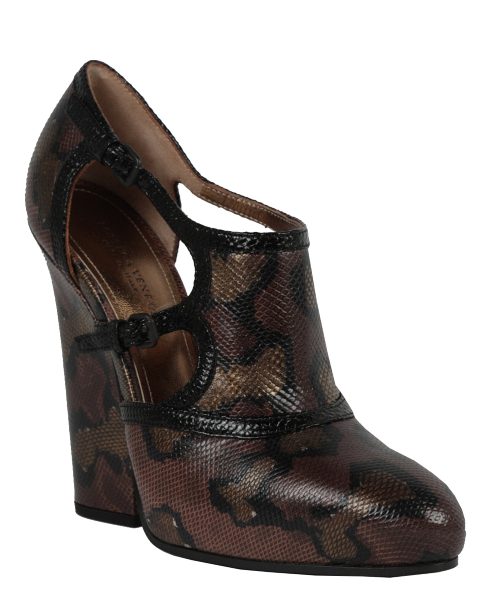 Bottega Veneta Womens Chunky Heel Almond Toe Pump