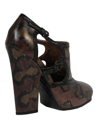 Bottega Veneta Womens Chunky Heel Almond Toe Pump