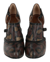 Bottega Veneta Womens Chunky Heel Almond Toe Pump
