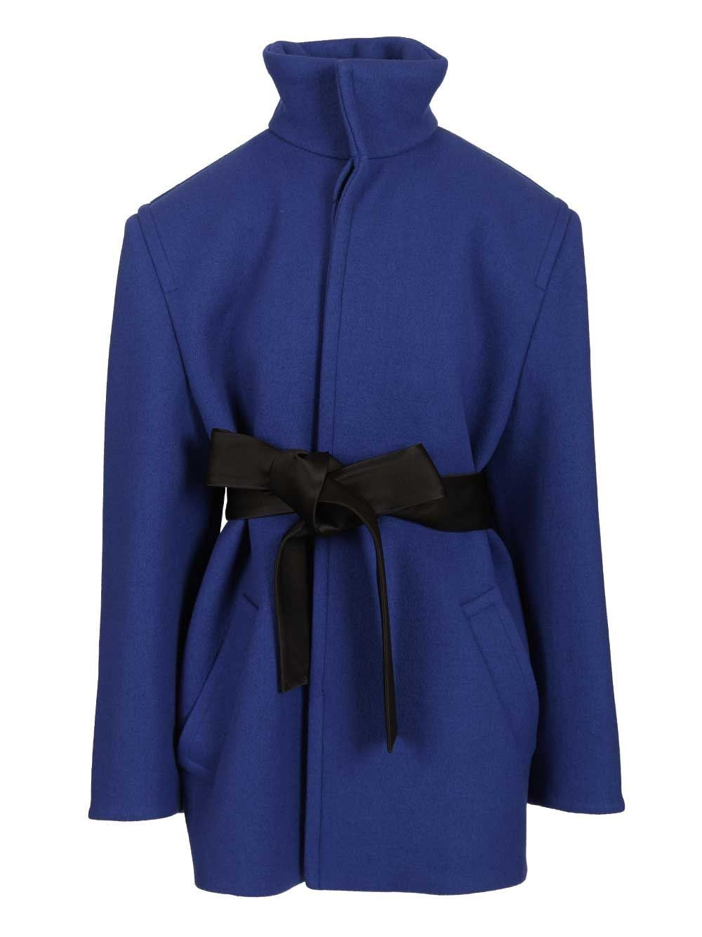Saint Laurent Women Short Coat With Belt