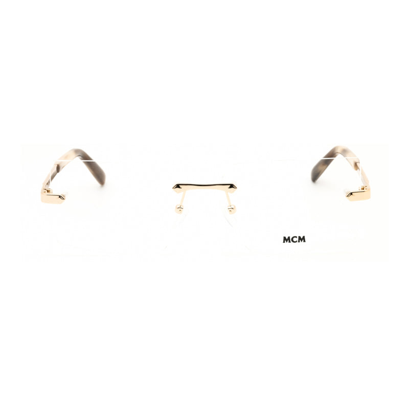 MCM MCM Eyeglasses Rectangle Rimless, Pale Gold Frame and Clear Demo Lenses Lens MW5018-H032