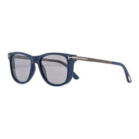 Tom Ford Sunglasses Square Full Rim, Matte Blue Frame and Smoke Mirror Lens FT110491C