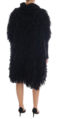 Dolce & Gabbana Black Fringes Wool Pullover Women's Sweater