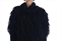 Dolce & Gabbana Black Fringes Wool Pullover Women's Sweater