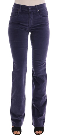 Ermanno Scervino Purple Corduroy Stretch Bootcut Women's Pants