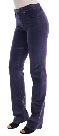 Ermanno Scervino Purple Corduroy Stretch Bootcut Women's Pants