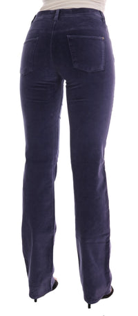 Ermanno Scervino Purple Corduroy Stretch Bootcut Women's Pants
