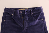 Ermanno Scervino Purple Corduroy Stretch Bootcut Women's Pants